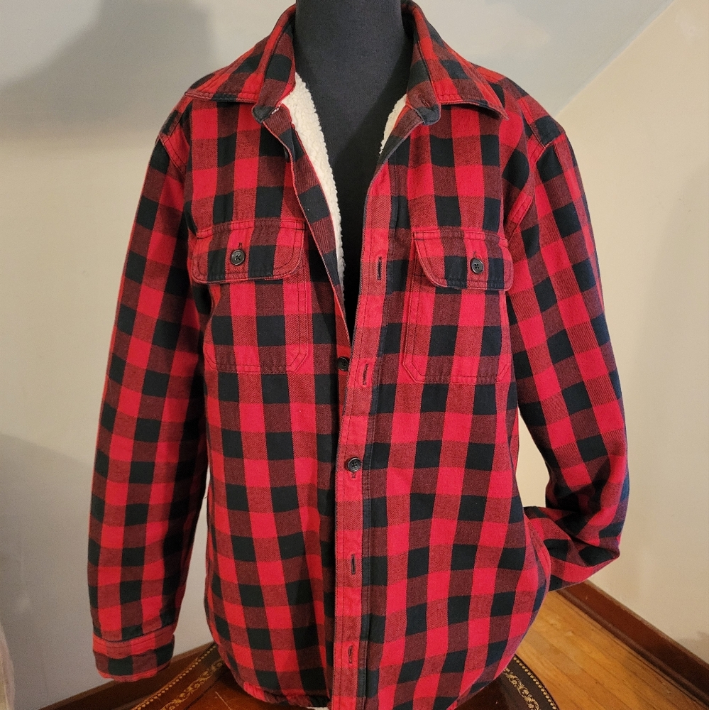 Men's Plaid Flannel/Fleece Jacket Size M